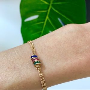 Delicate zirconia Crystals gold plated bracelet